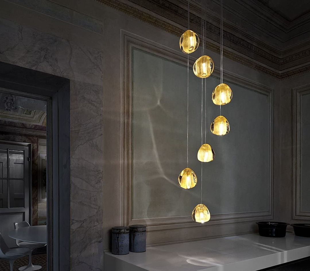Cherry Crystal Spiral Chandelier