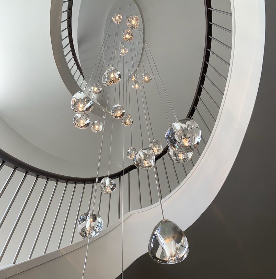 Cherry Crystal Spiral Chandelier
