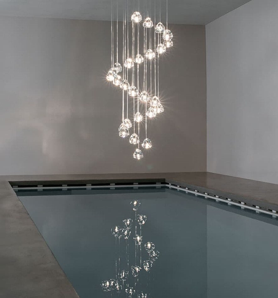 Cherry Crystal Spiral Chandelier
