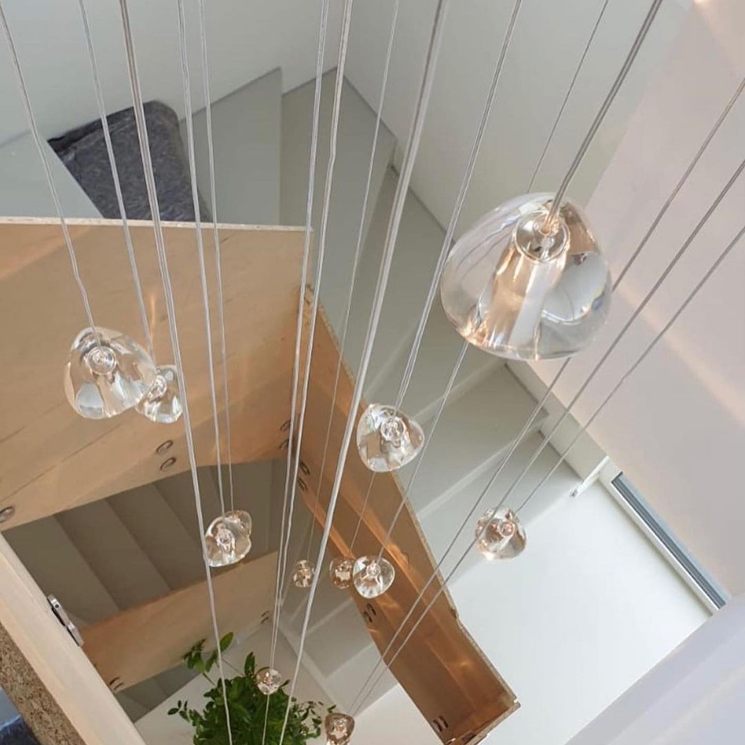 Cherry Crystal Spiral Chandelier