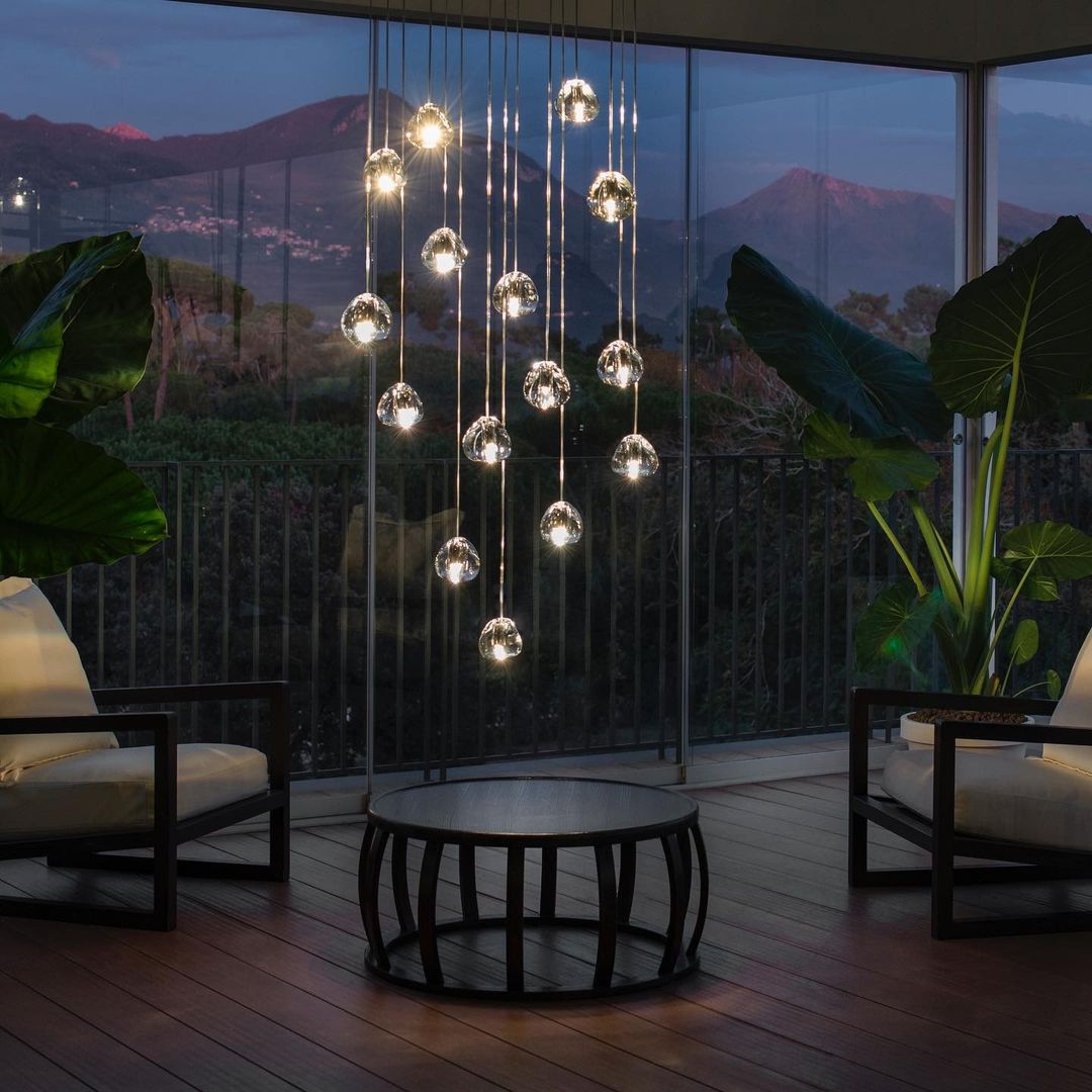 Cherry Crystal Spiral Chandelier