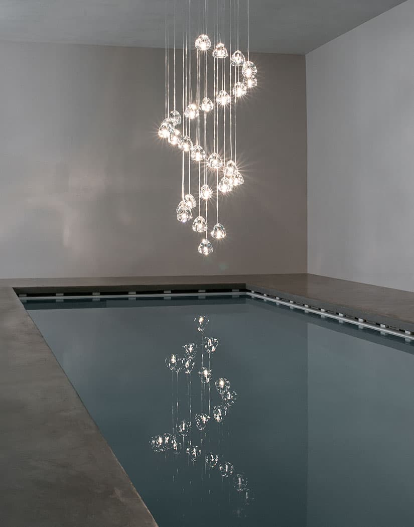 Cherry Crystal Spiral Chandelier