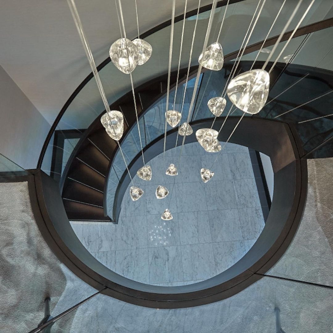 Cherry Crystal Spiral Chandelier