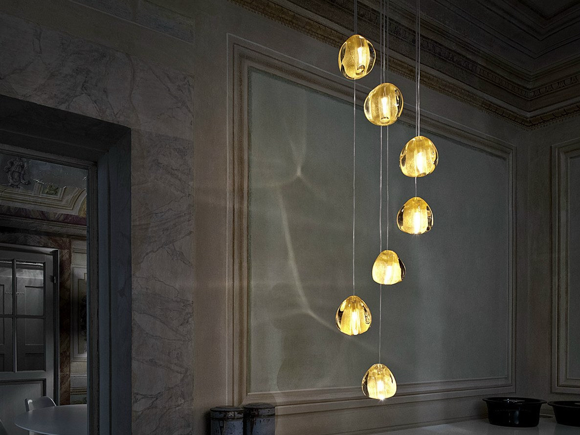 Cherry Crystal Spiral Chandelier