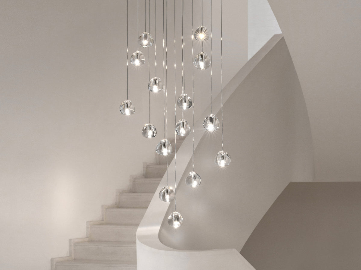 Cherry Crystal Spiral Chandelier
