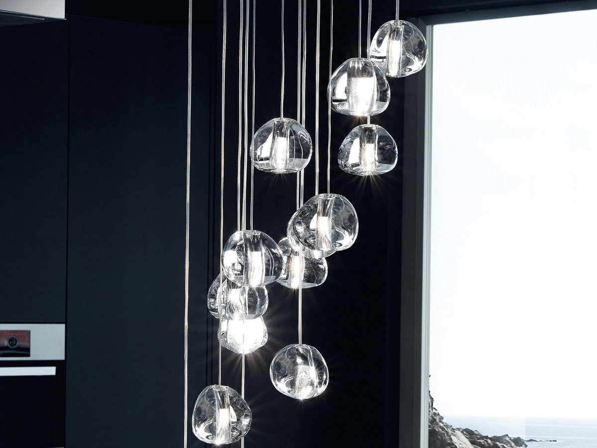 Cherry Crystal Spiral Chandelier