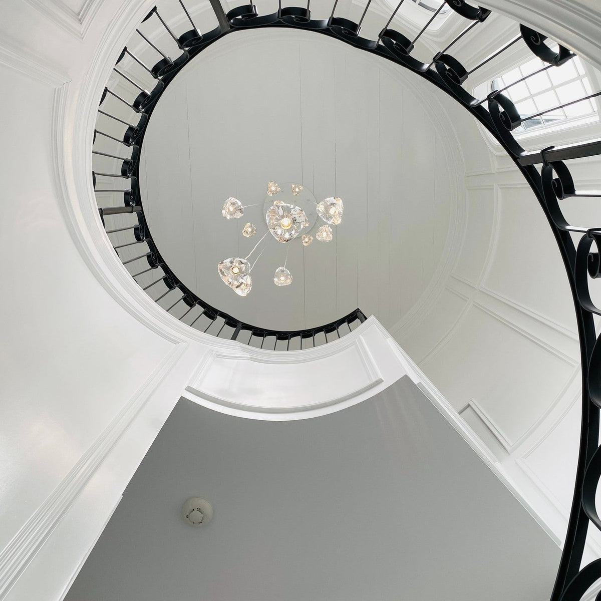 Cherry Crystal Spiral Chandelier