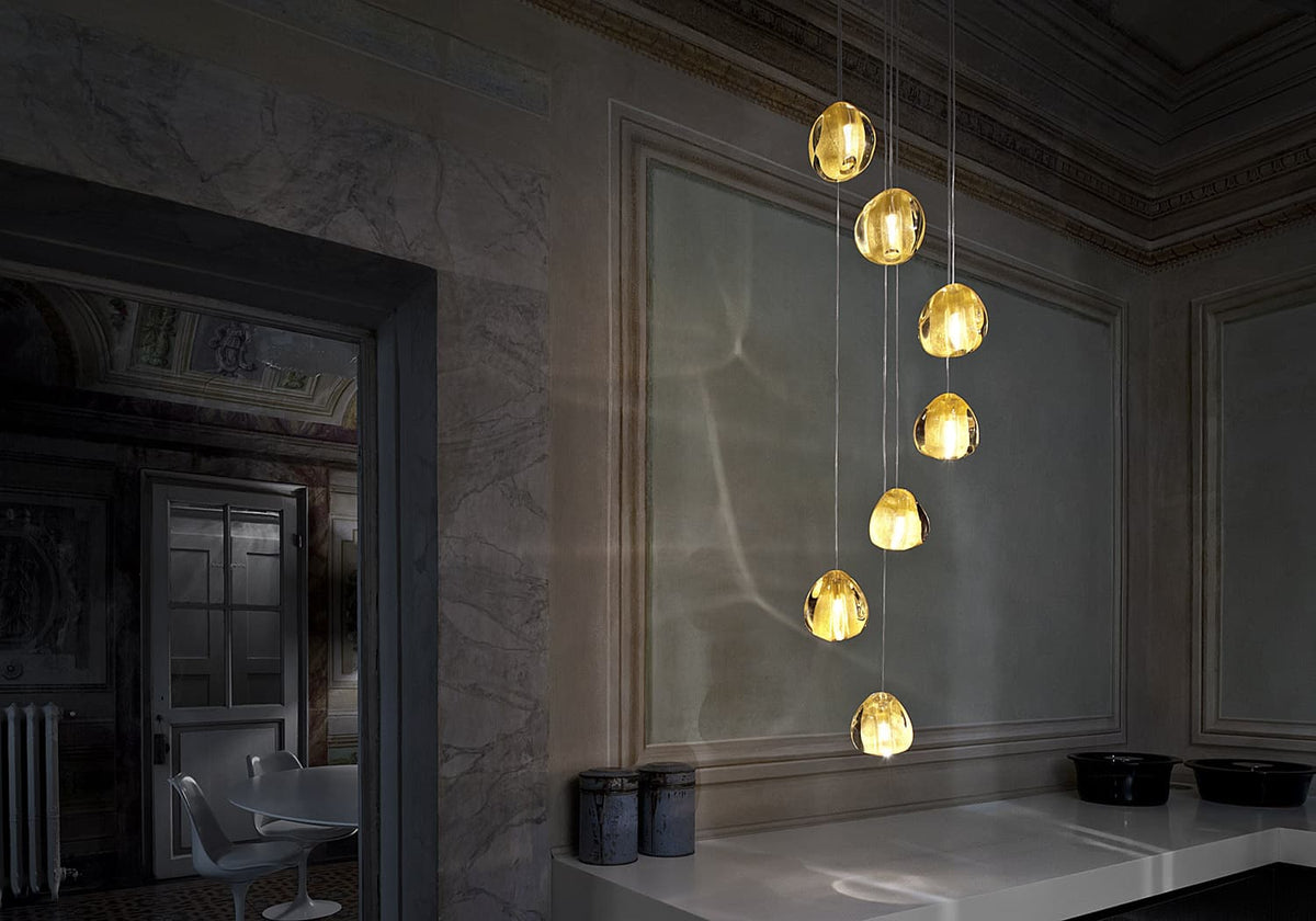 Cherry Crystal Spiral Chandelier