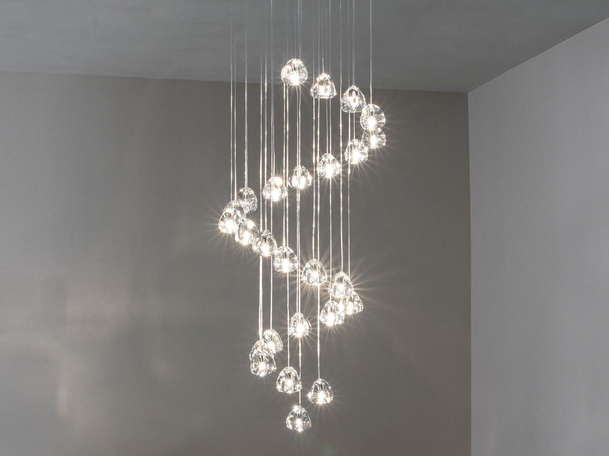 Cherry Crystal Spiral Chandelier