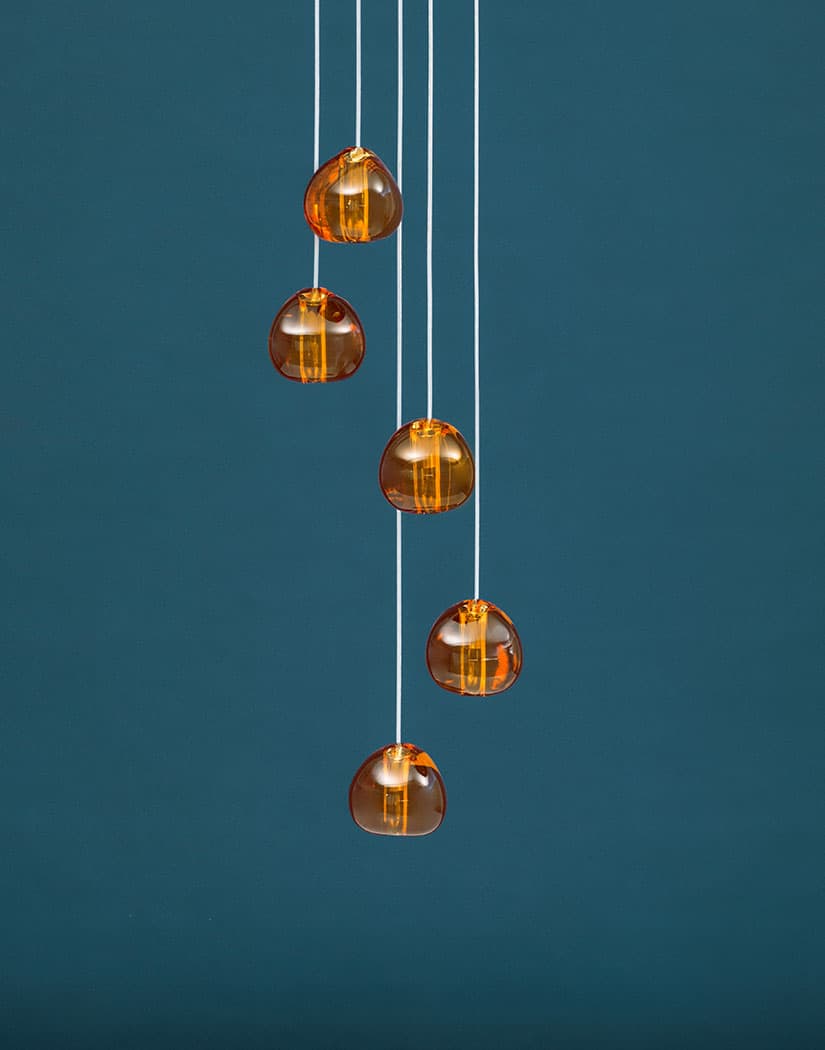 Cherry Crystal Spiral Chandelier