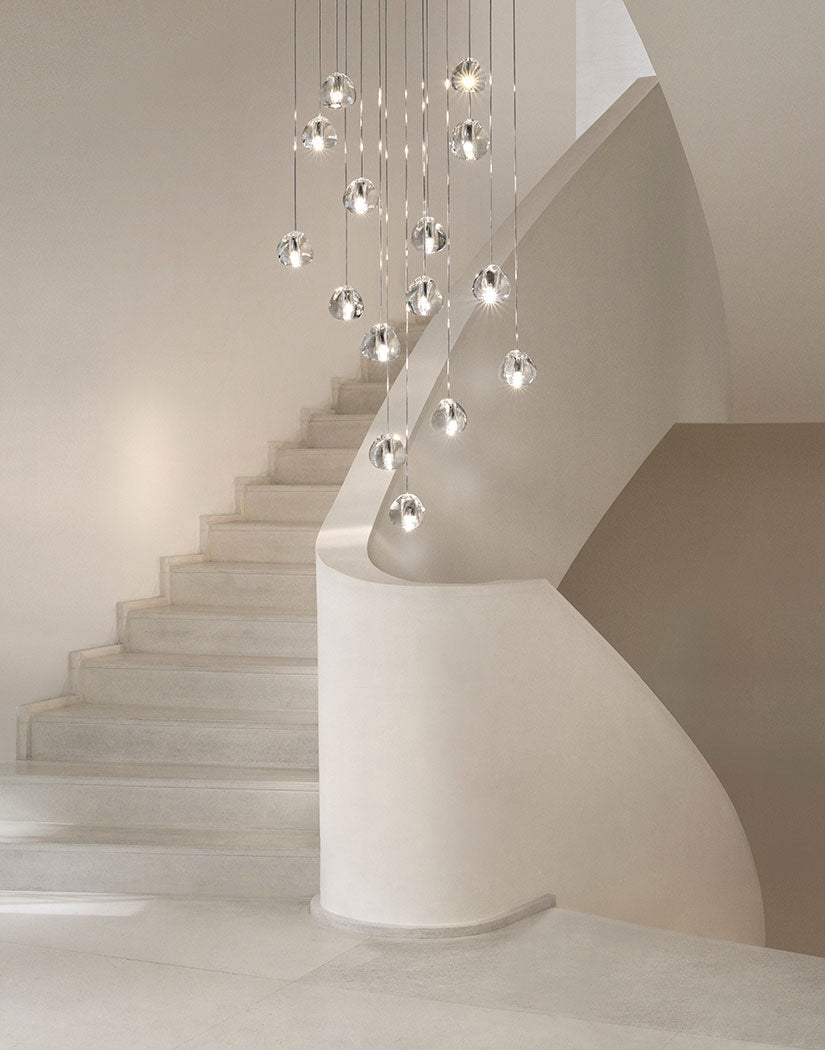 Cherry Crystal Spiral Chandelier