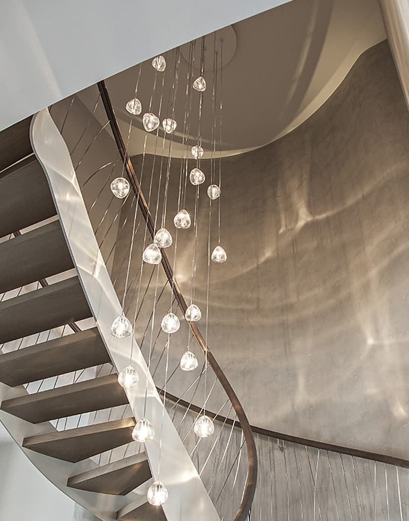 Cherry Crystal Spiral Chandelier