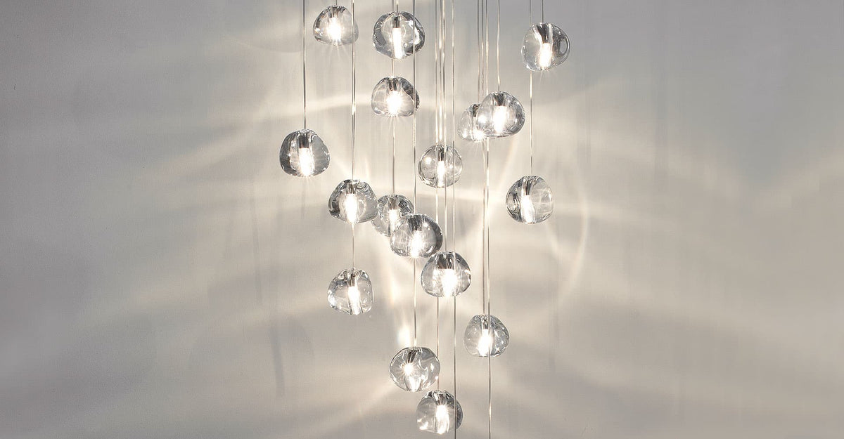 Cherry Crystal Spiral Chandelier