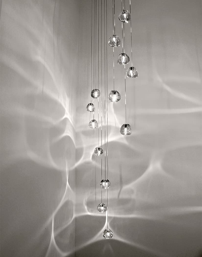 Cherry Crystal Spiral Chandelier
