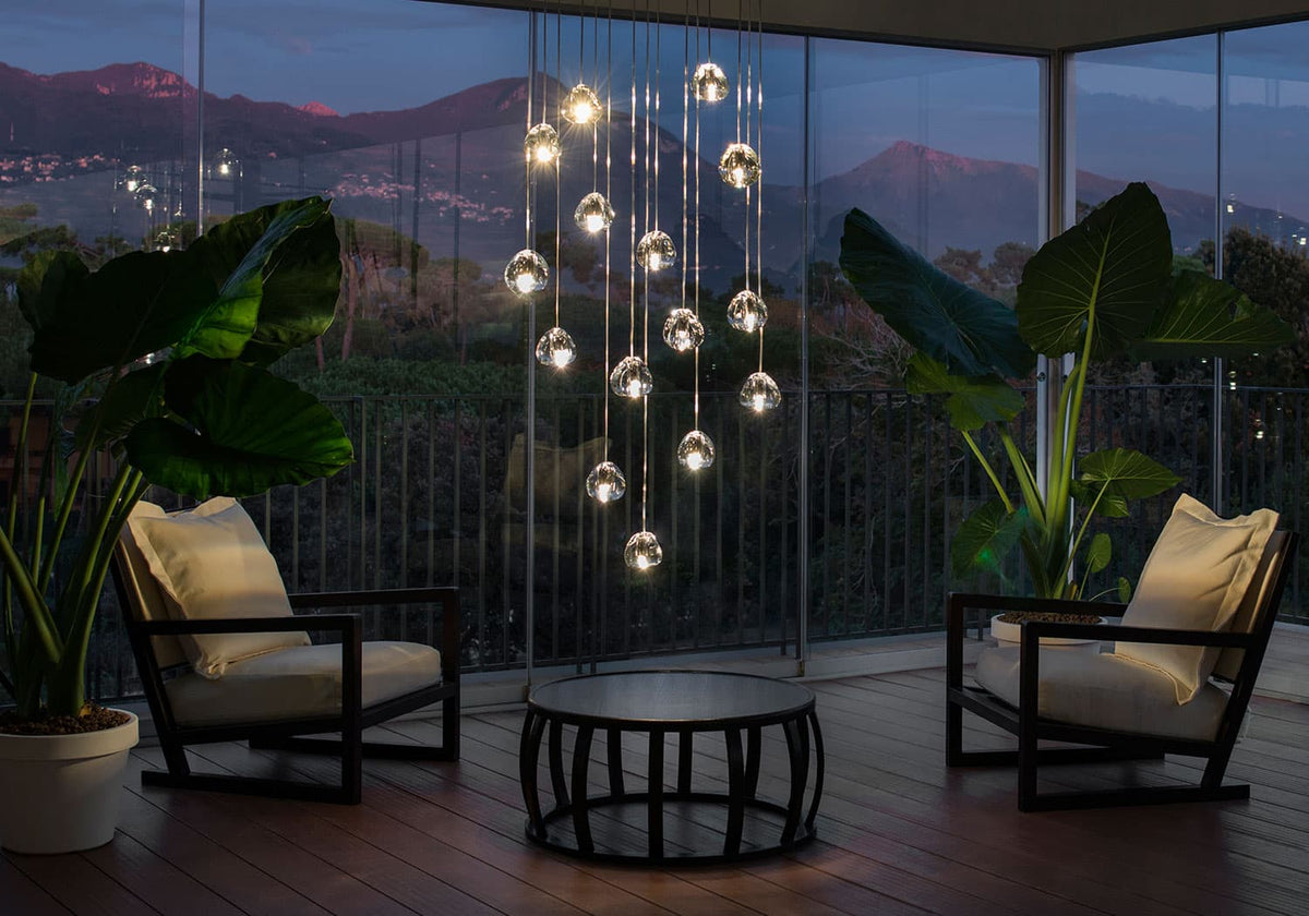 Cherry Crystal Spiral Chandelier