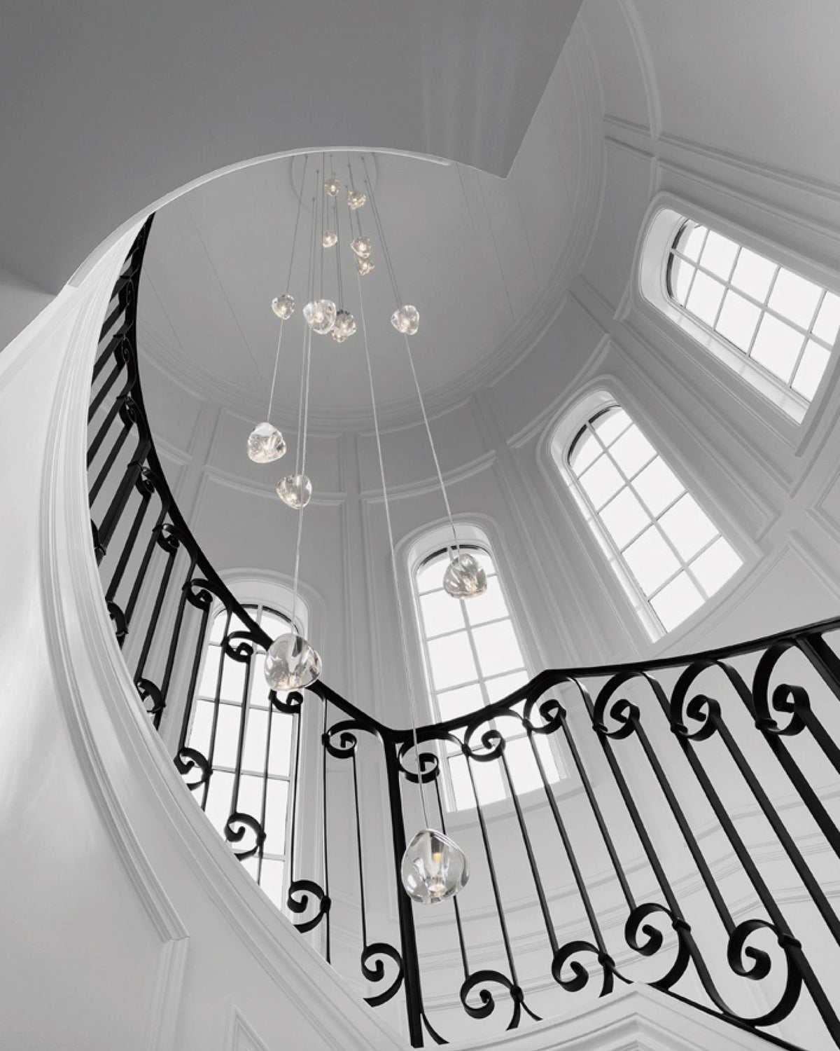 Cherry Crystal Spiral Chandelier