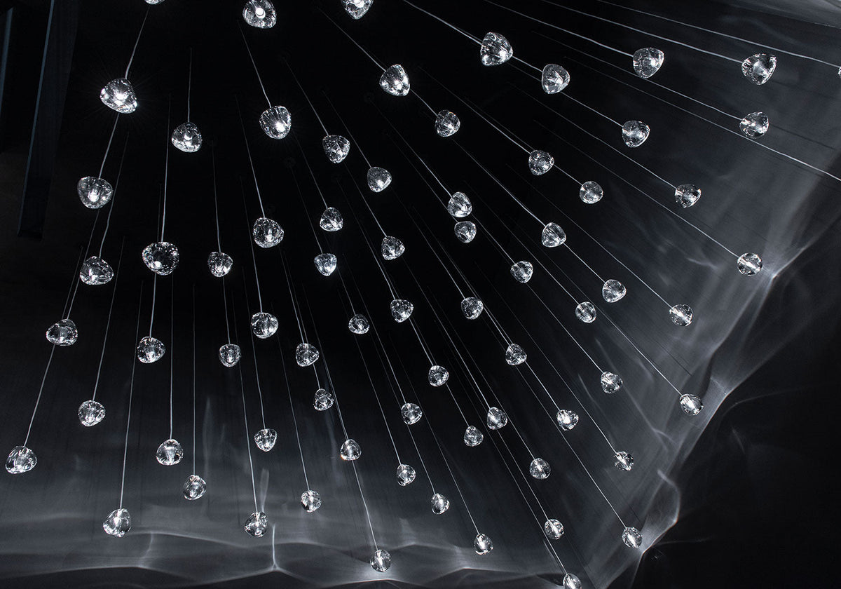 Cherry Crystal Spiral Chandelier