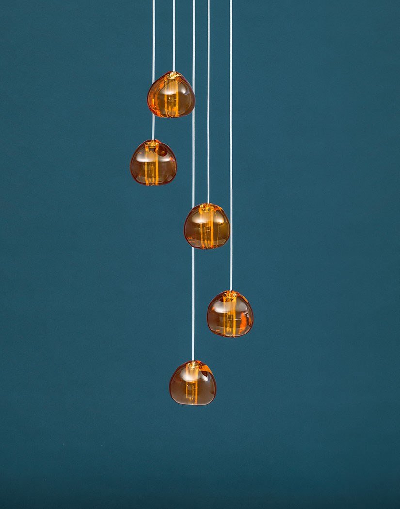 Cherry Crystal Spiral Chandelier