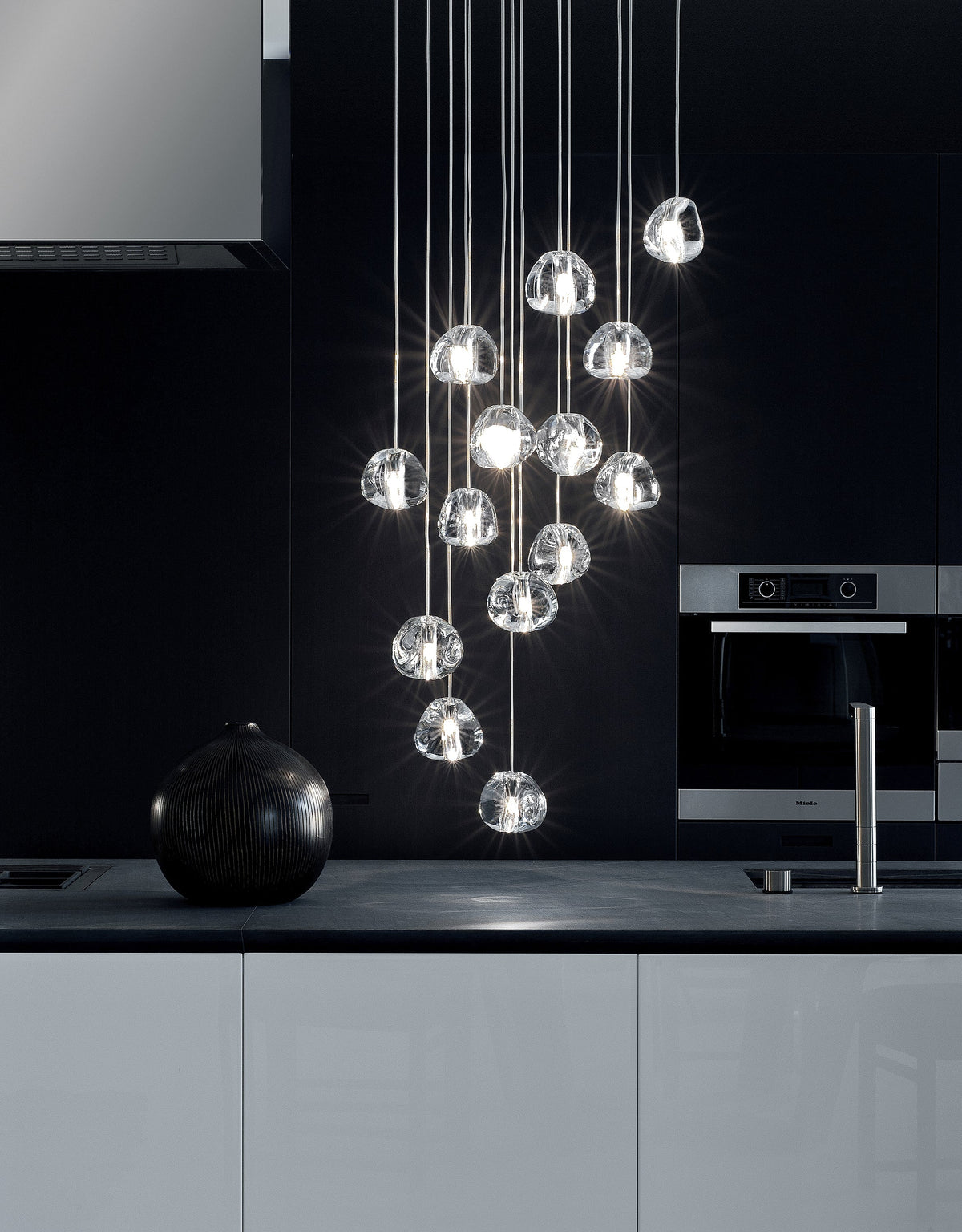 Cherry Crystal Spiral Chandelier