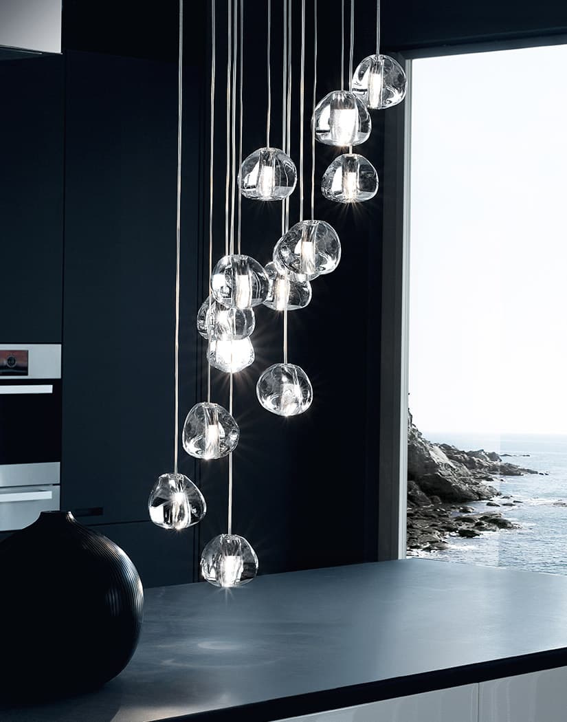 Cherry Crystal Spiral Chandelier