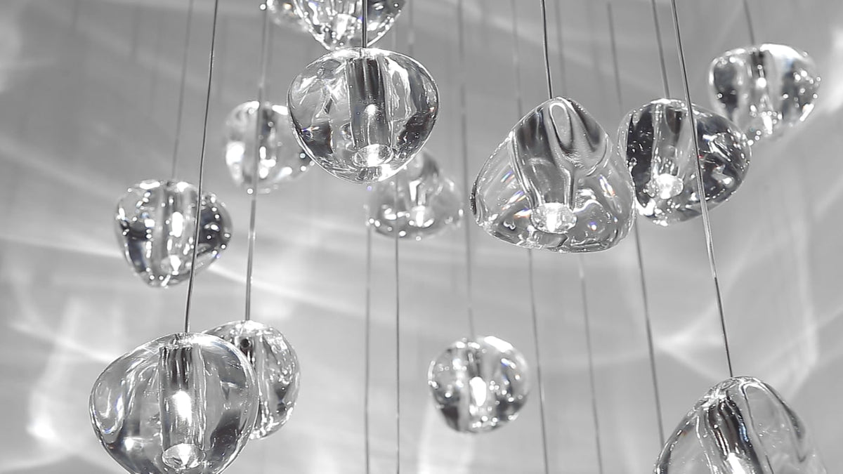 Cherry Crystal Spiral Chandelier