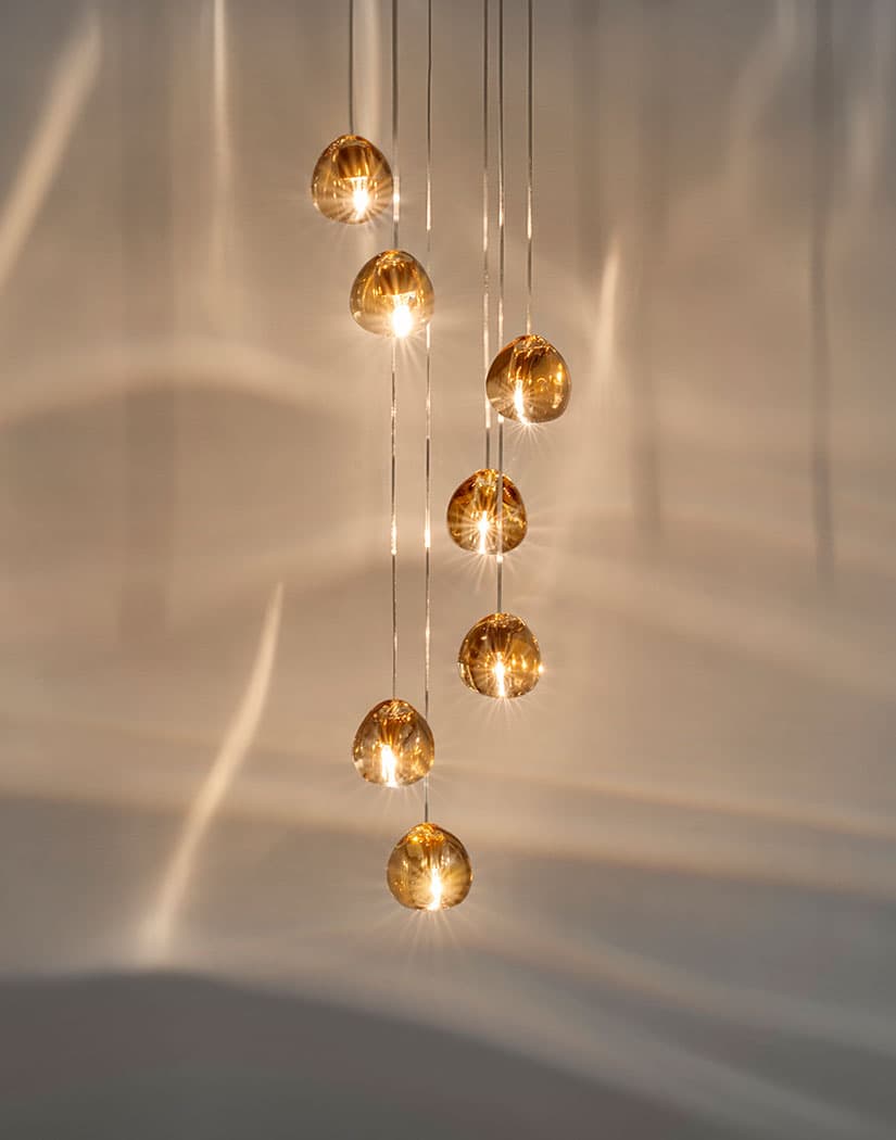 Cherry Crystal Spiral Chandelier