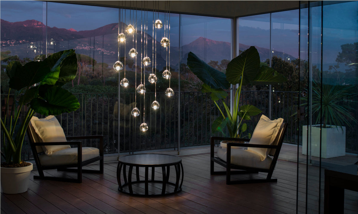 Cherry Crystal Spiral Chandelier