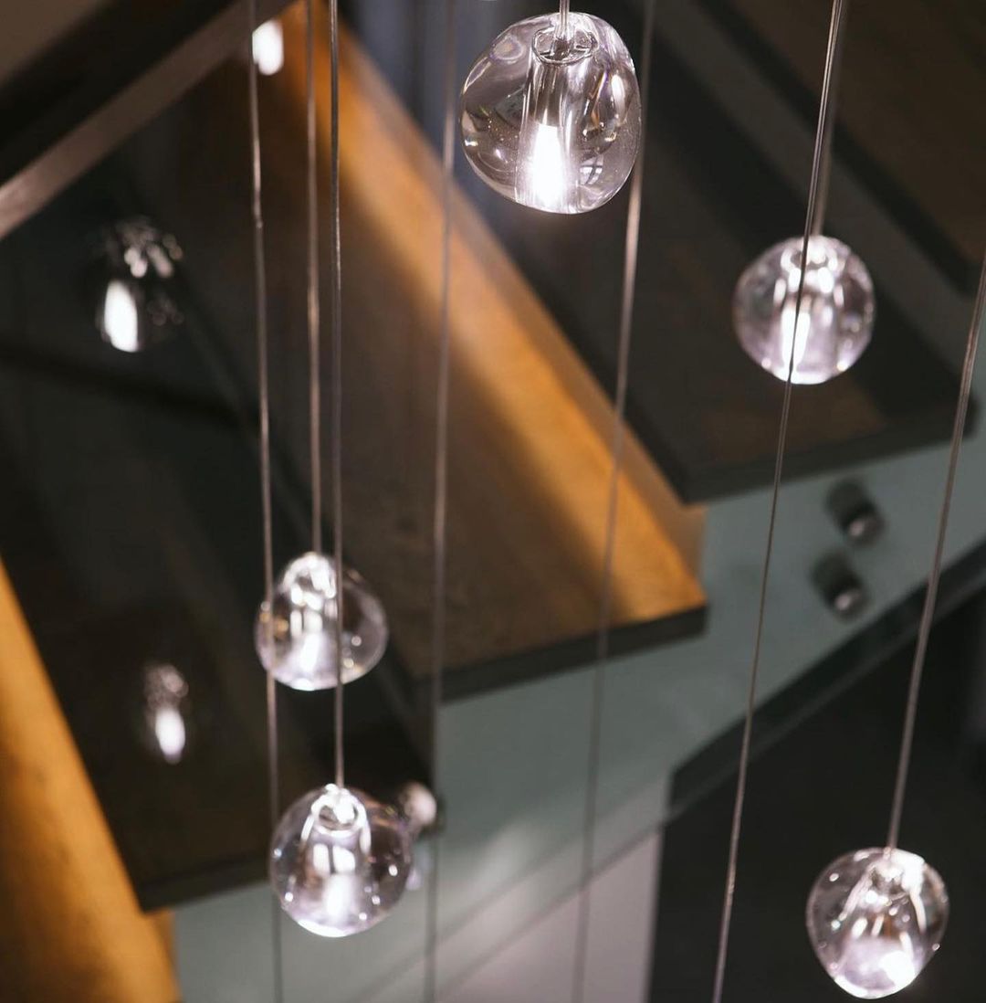 Cherry Crystal Spiral Chandelier