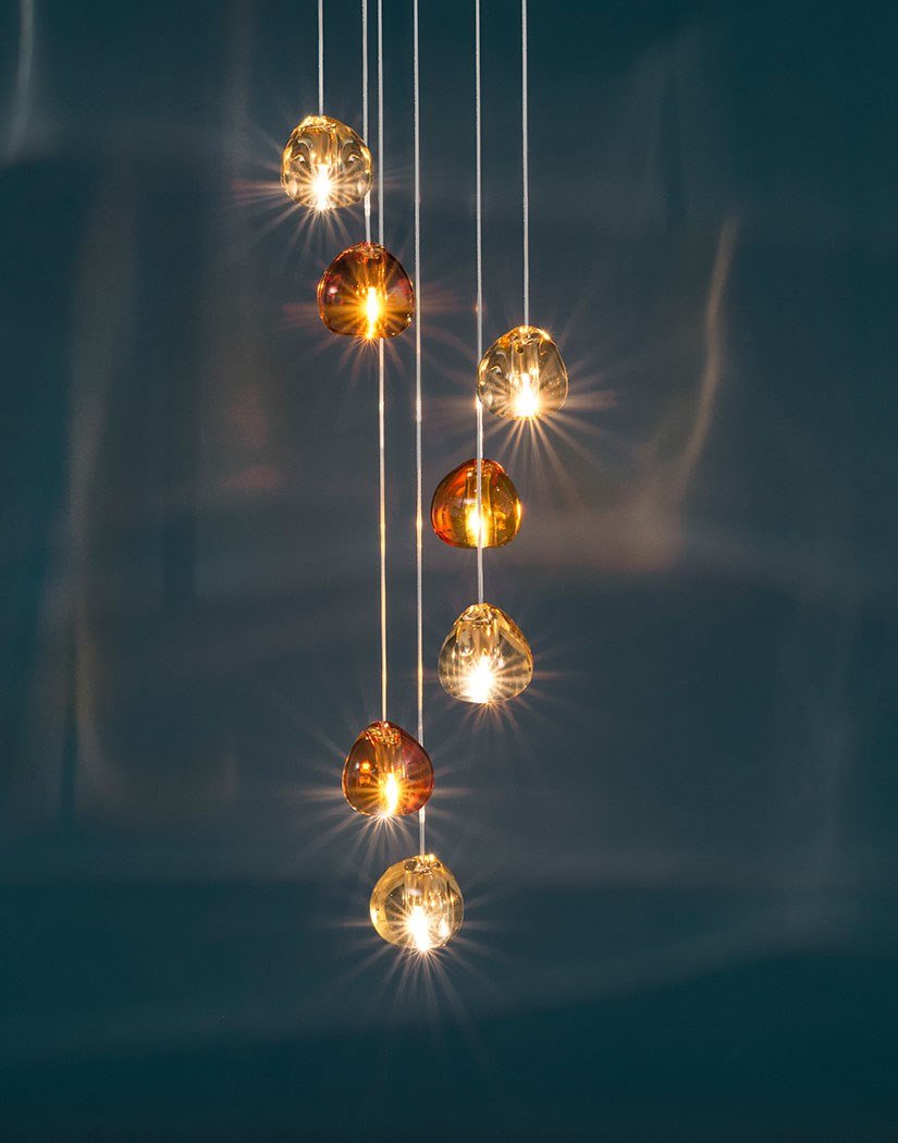 Cherry Crystal Spiral Chandelier