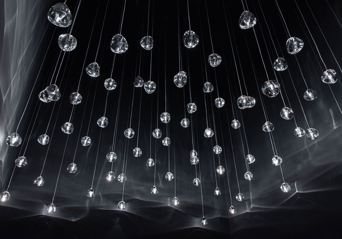 Cherry Crystal Spiral Chandelier