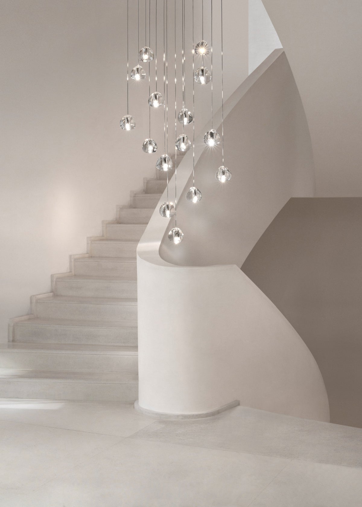 Cherry Crystal Spiral Chandelier