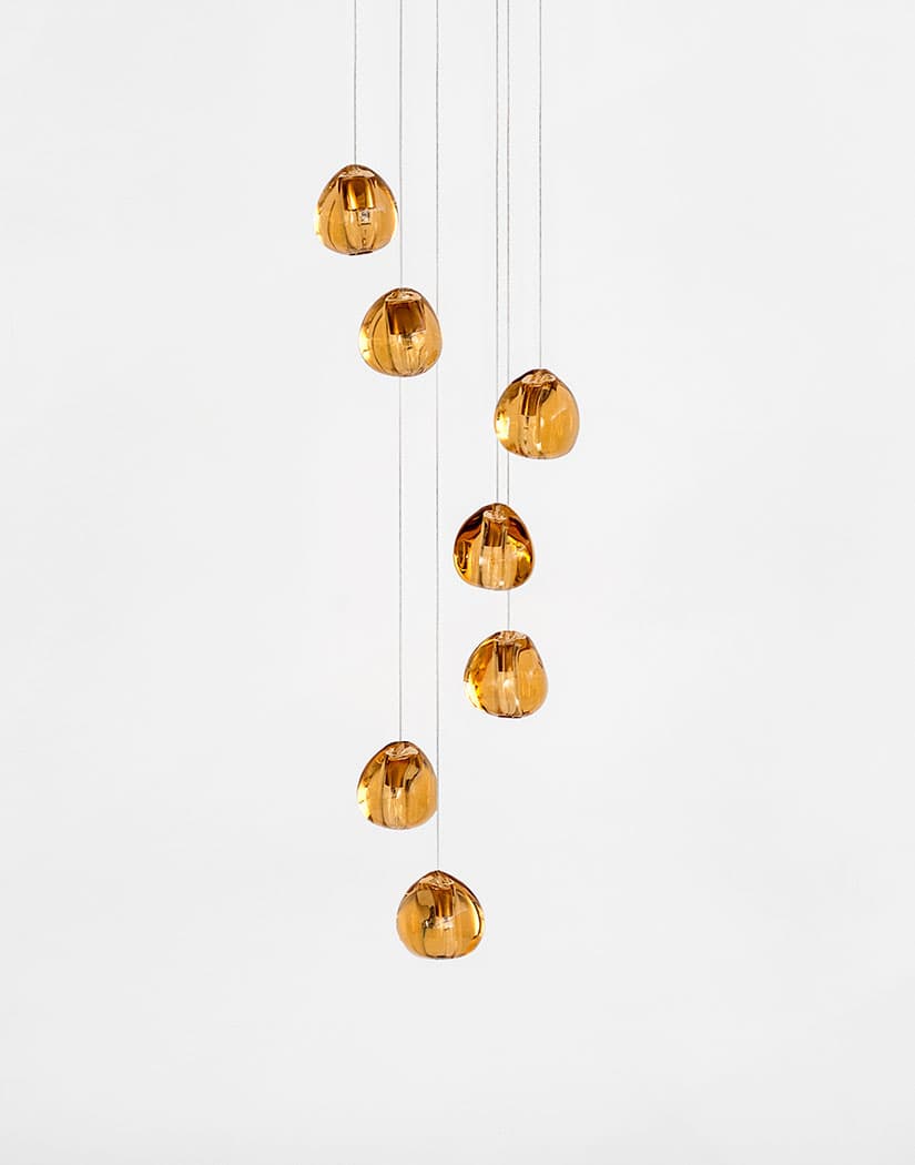 Cherry Crystal Spiral Chandelier