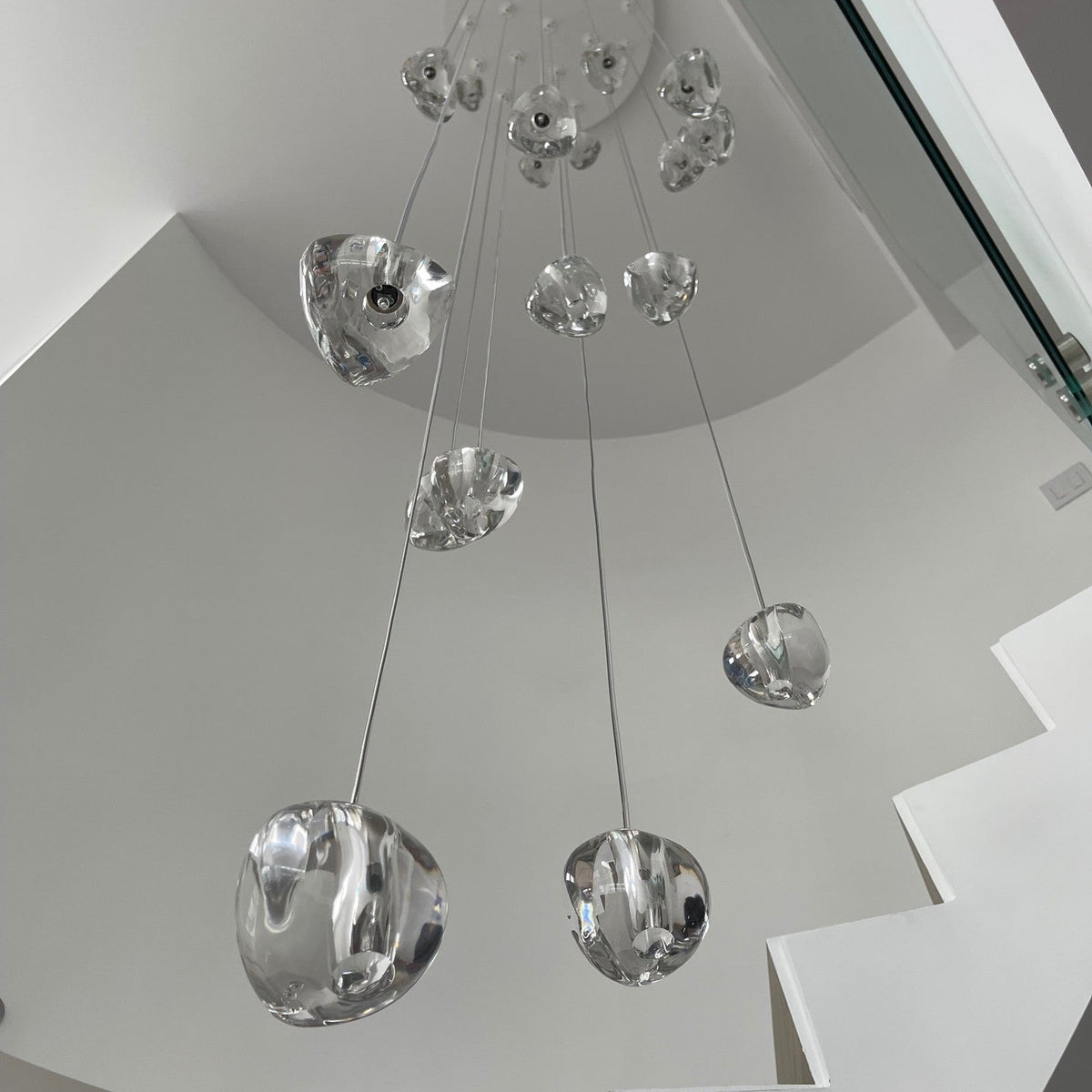Cherry Crystal Spiral Chandelier