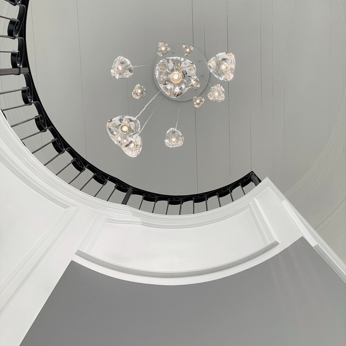 Cherry Crystal Spiral Chandelier
