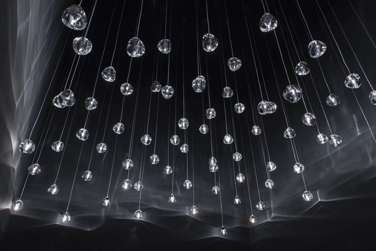 Cherry Crystal Spiral Chandelier