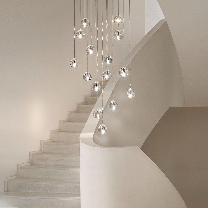 Cherry Crystal Spiral Chandelier