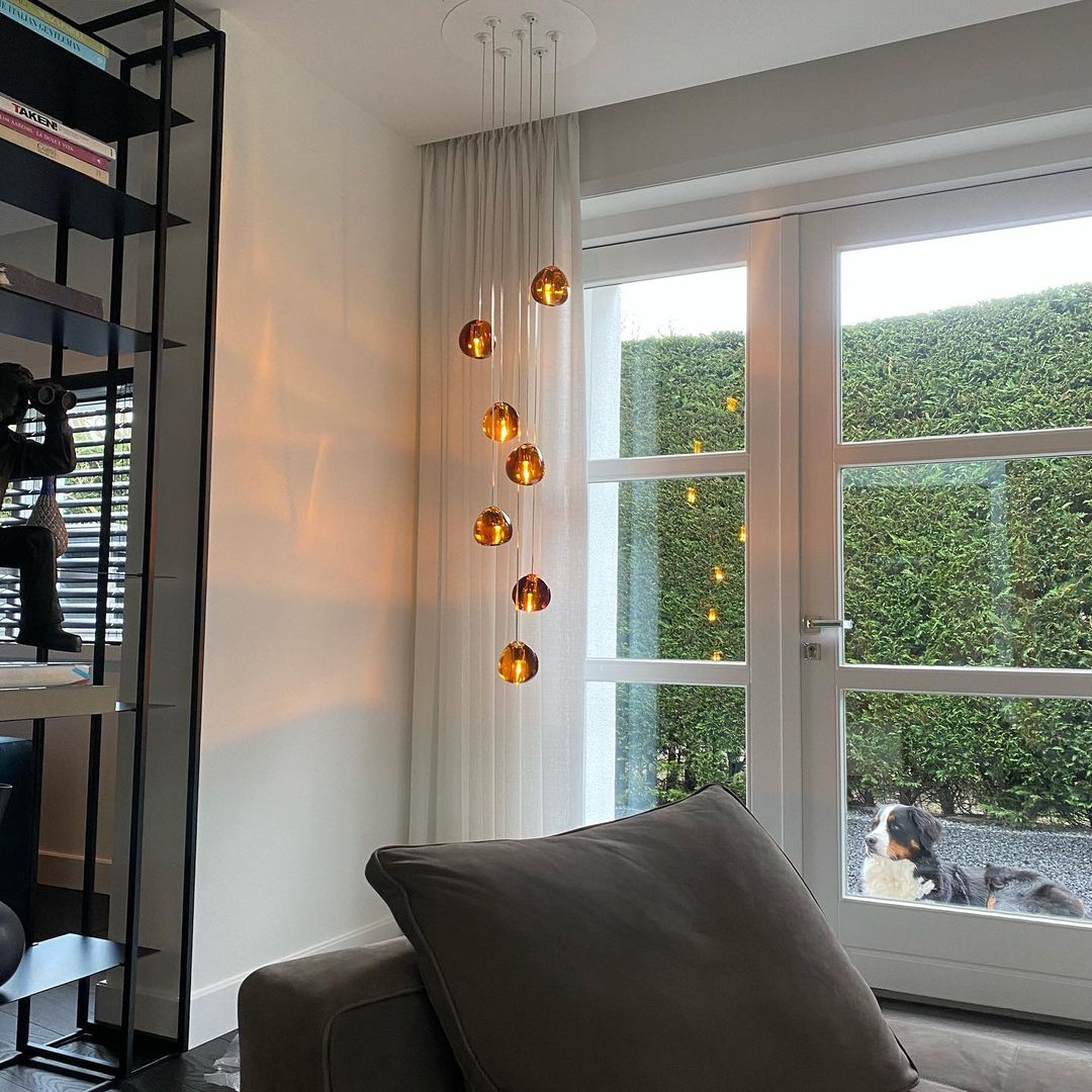 Cherry Crystal Spiral Chandelier