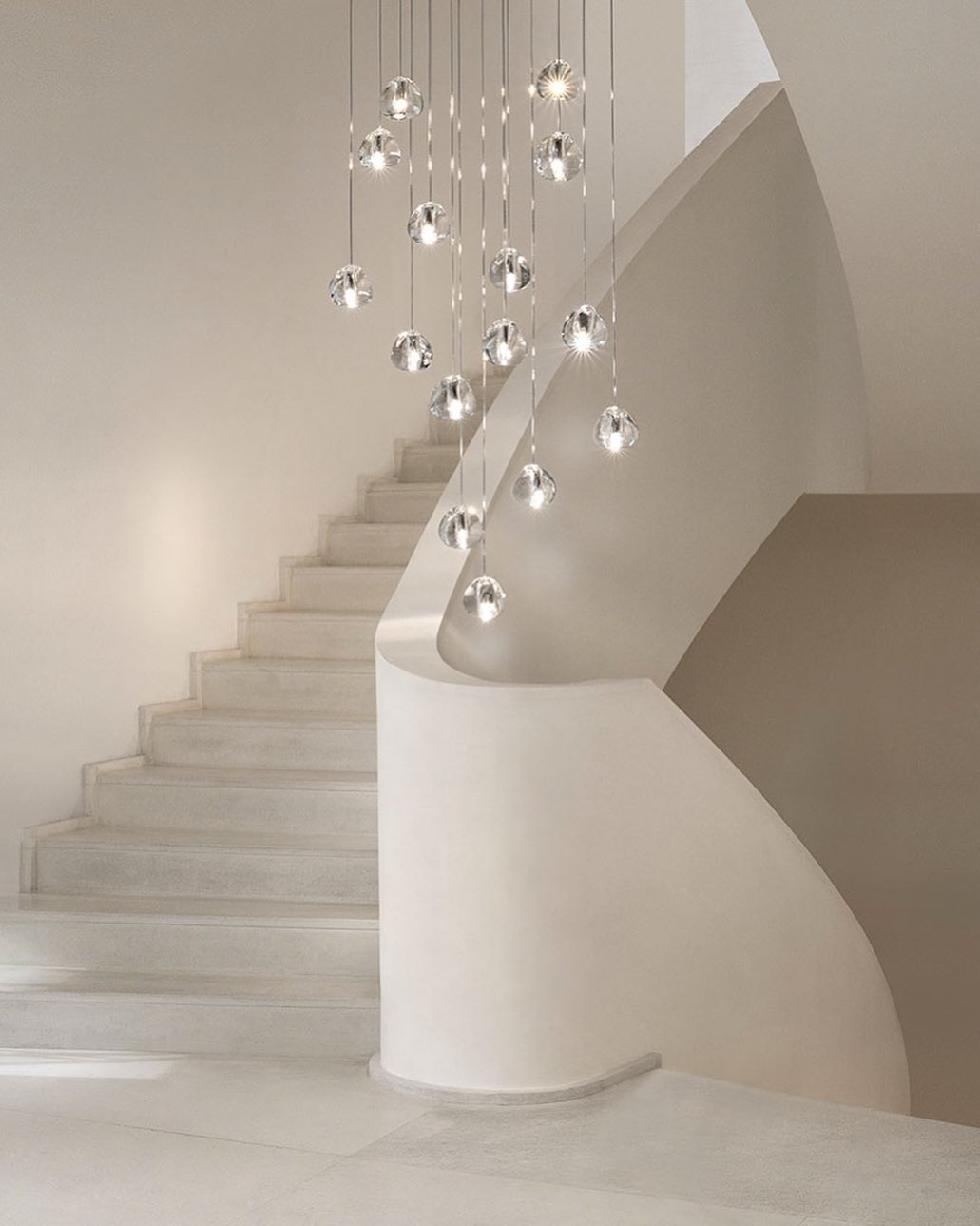 Cherry Crystal Spiral Chandelier