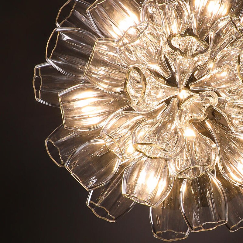 Light Luxury Glass Petal-Shaped Chandelier with Superior Finish
