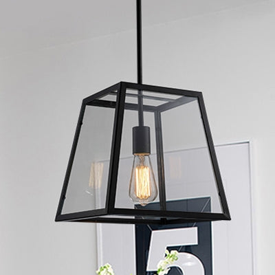 Modern Black Cage Style Glass Lamp Shade Pendant Light Farmhouse 1 / 3 / 4 Lights Chandelier for Long Dining