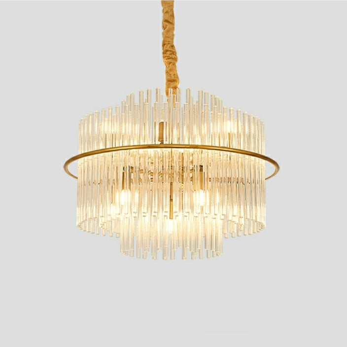 Modern European Round K9 Crystal Chandelier Ceiling Light for Living and Dining Room