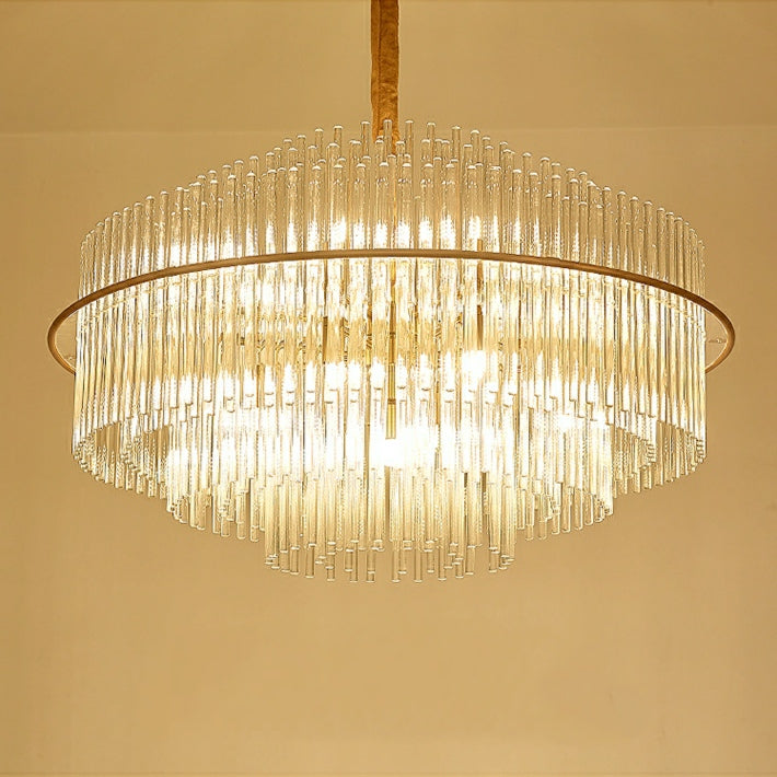 Modern European Round K9 Crystal Chandelier Ceiling Light for Living and Dining Room