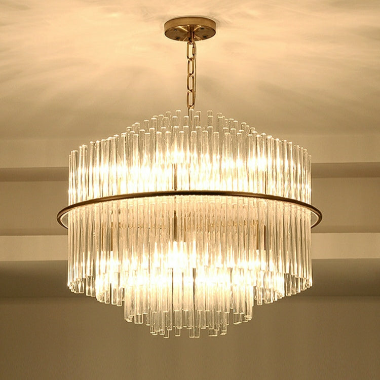 Modern European Round K9 Crystal Chandelier Ceiling Light for Living and Dining Room