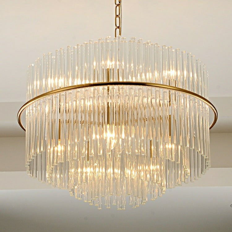 Modern European Round K9 Crystal Chandelier Ceiling Light for Living and Dining Room