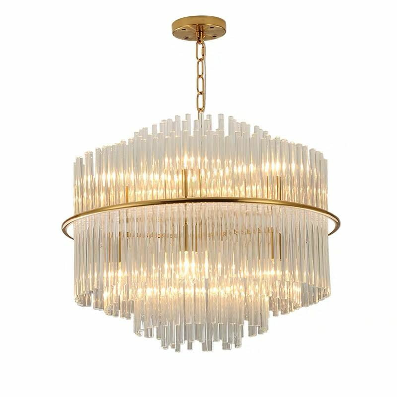Modern European Round K9 Crystal Chandelier Ceiling Light for Living and Dining Room