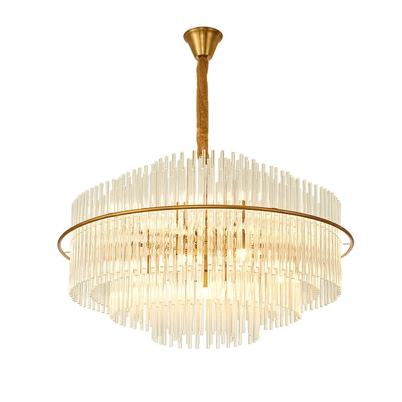 Modern European Round K9 Crystal Chandelier Ceiling Light for Living and Dining Room