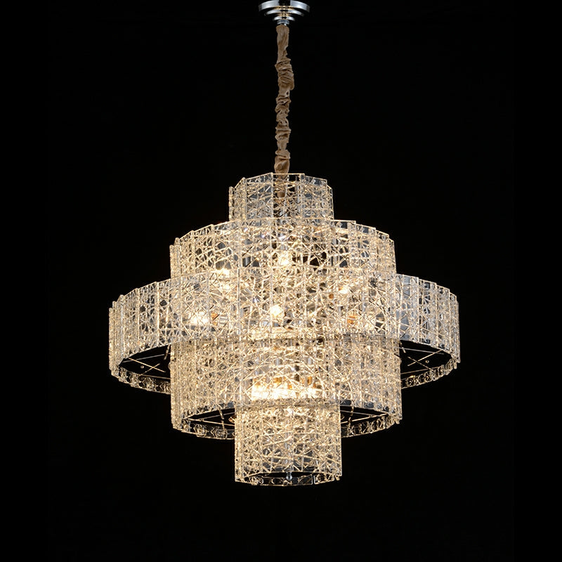 Modern Luxury Living Room Chandelier Large Round Ceiling Lighting for Foyer Entryway Decor
