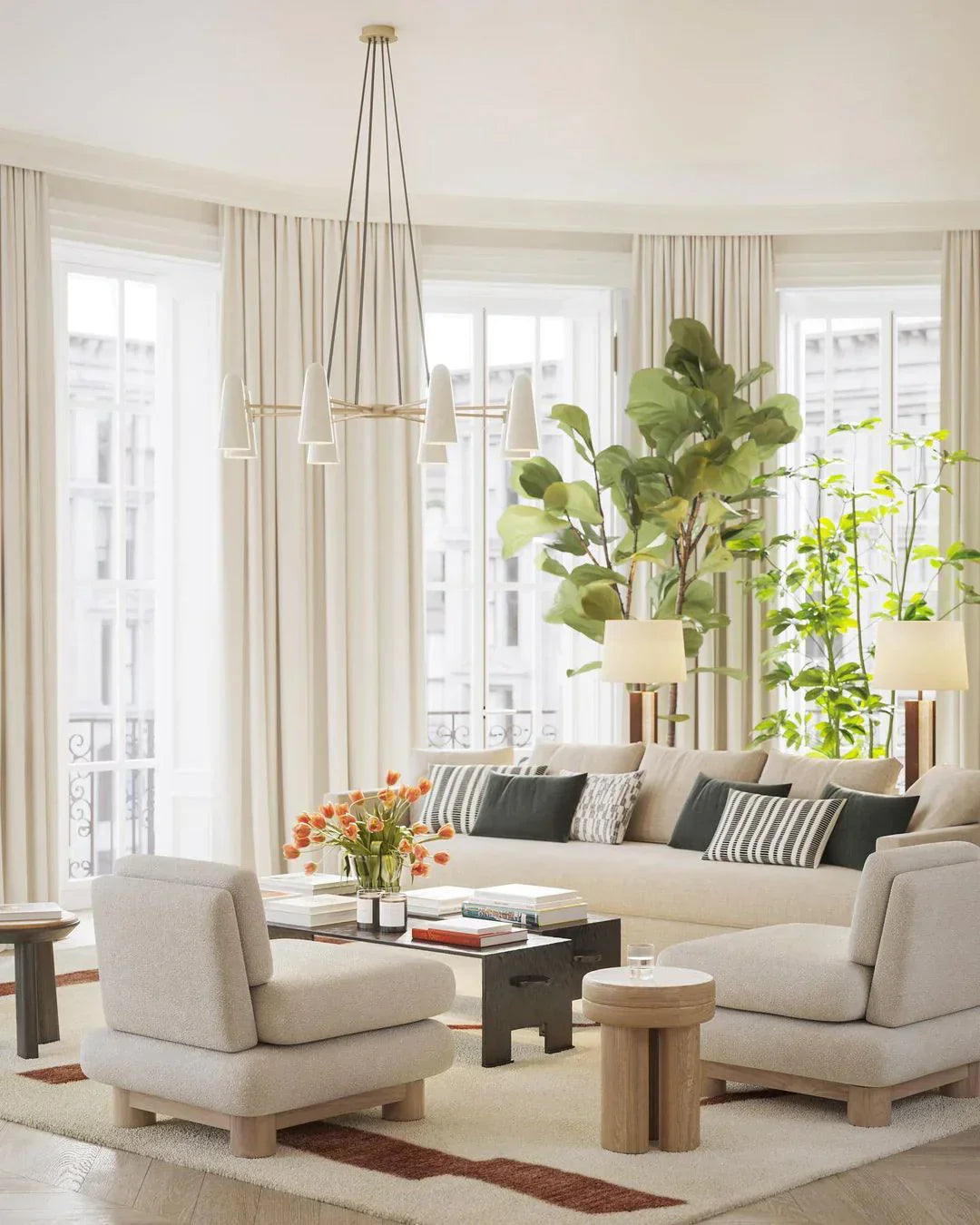 Modern Style Round Cone Glass Chandelier for Bedroom / living Room / dining Room