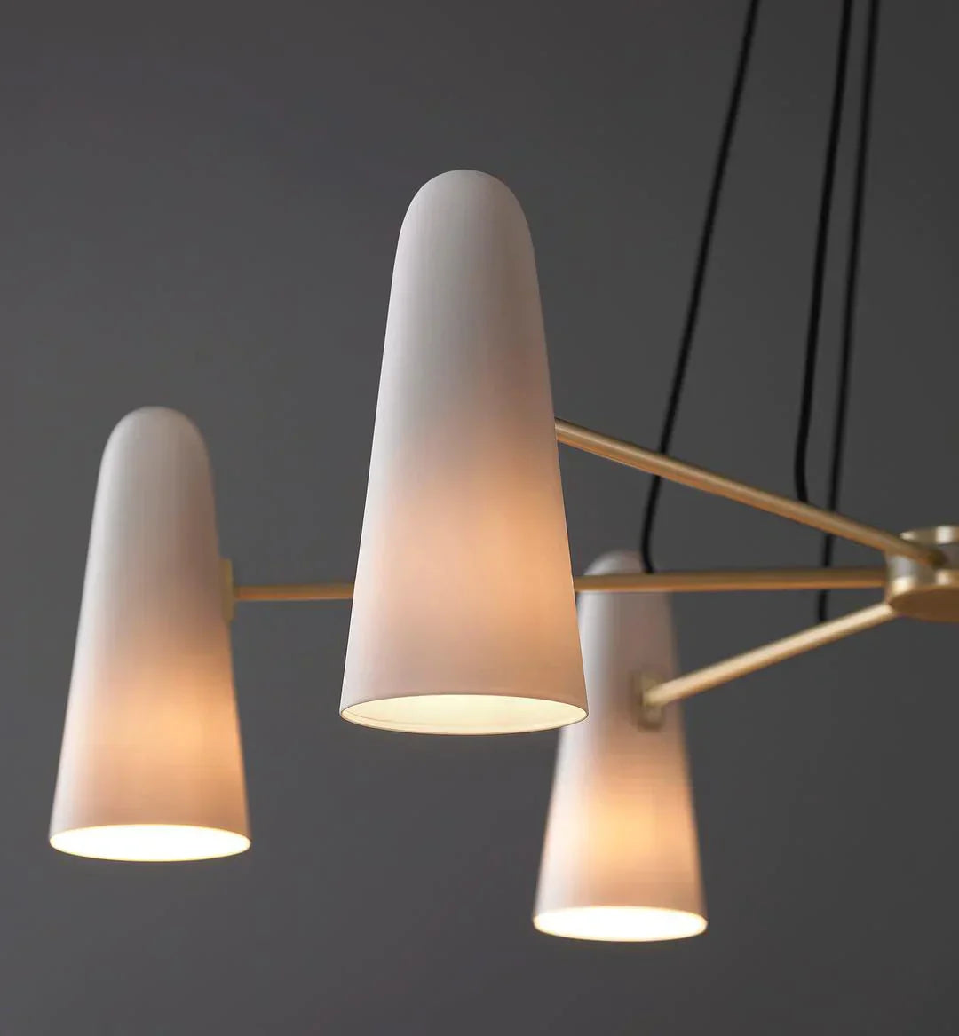 Modern Style Round Cone Glass Chandelier for Bedroom / living Room / dining Room