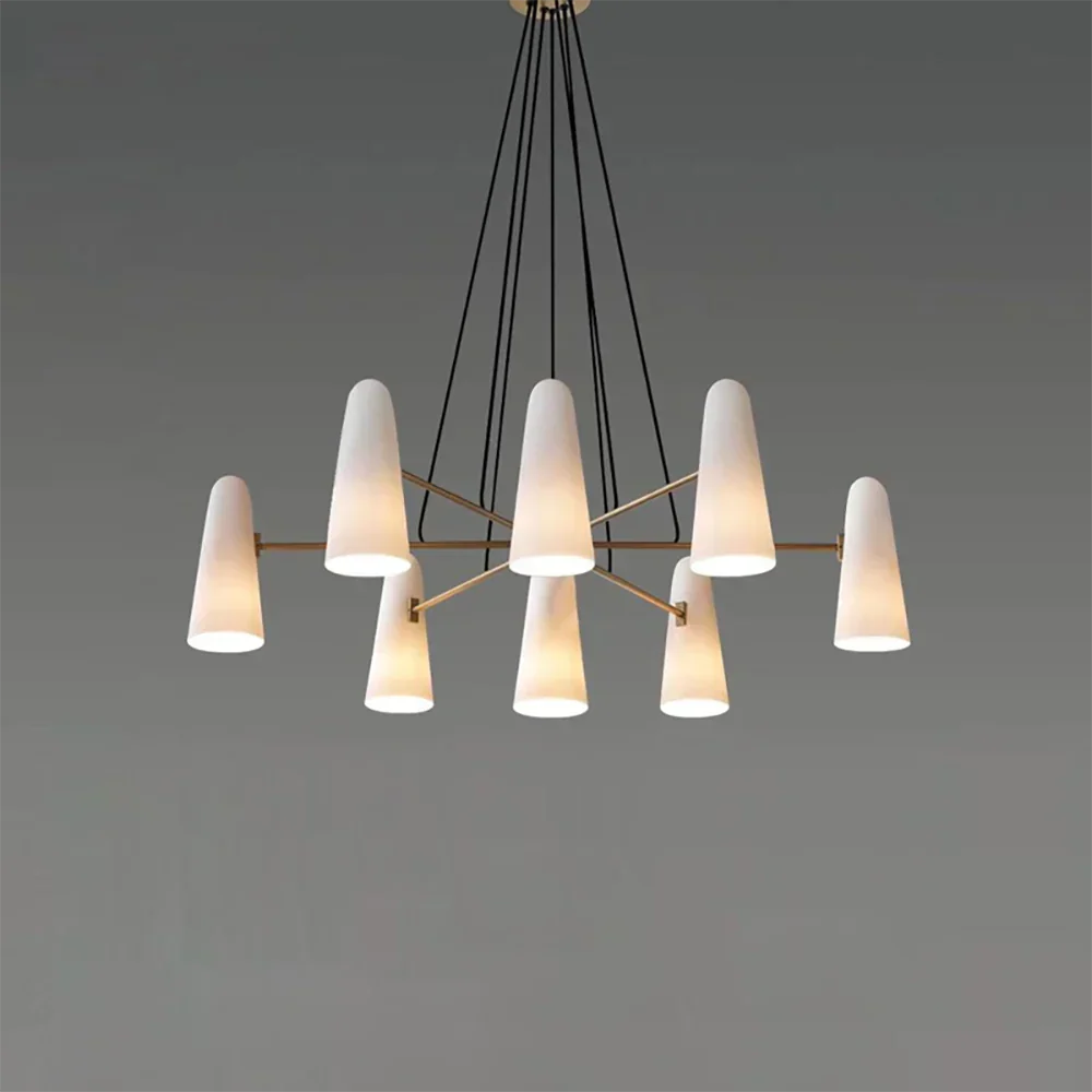 Modern Style Round Cone Glass Chandelier for Bedroom / living Room / dining Room